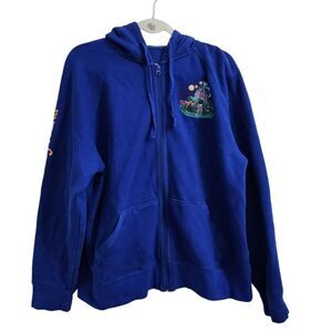 Disney Parks Sweater XL Blue Walt Disney World‎ Embroidered Hoodie Mickey Minnie